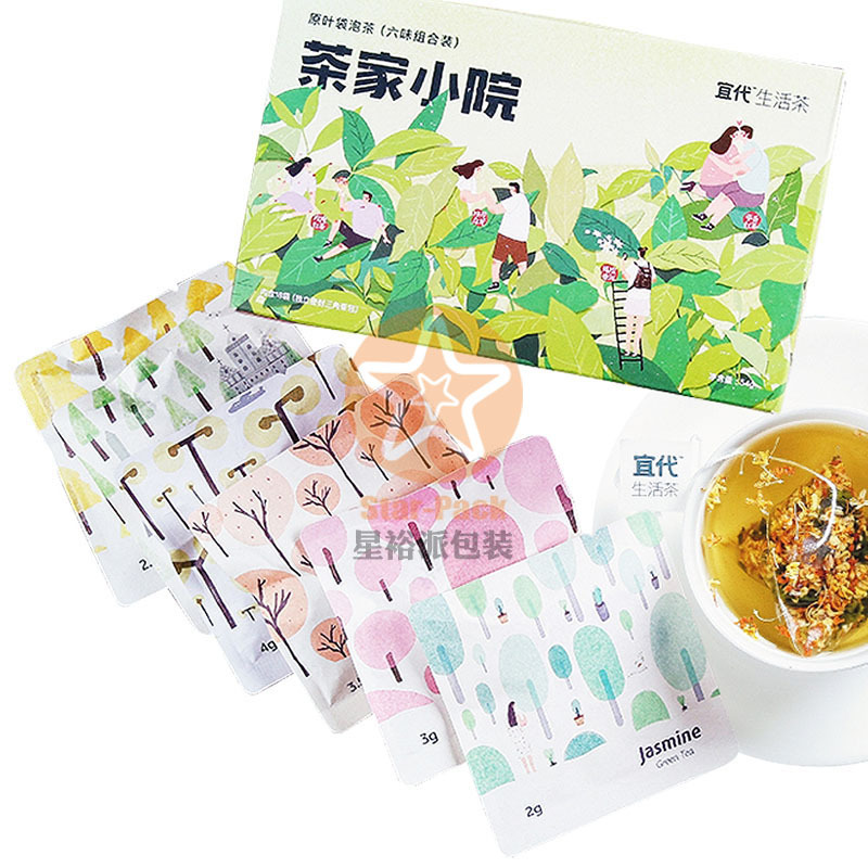 新品茶家小院茶叶小泡袋 创新数码无版印刷多款图案茶叶铝箔袋
