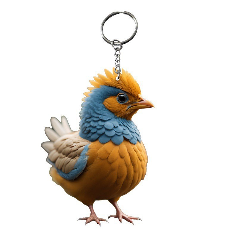Nuevos productos transfronterizos de dibujos animados de Navidad pollo llavero colgante llavero accesorios mochila llavero regalo de cumpleaños
