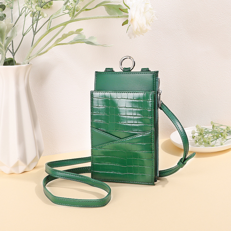 2024 nuevo bolso de mensajero de un solo hombro pequeño bolso pequeño de rombo de estilo japonés fresco bolso de teléfono móvil de mujer con patrón de piedra