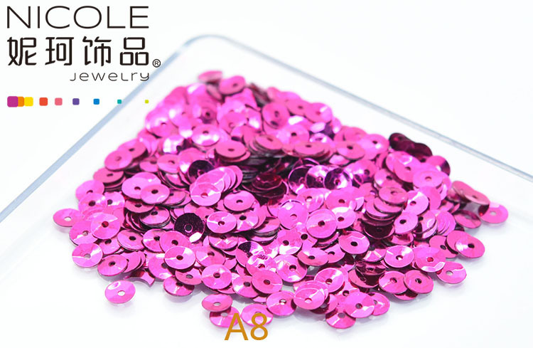 Austria importó lentejuelas 4mm cóncavo bordado francés Glitter Ropa Accesorios 10g Pack