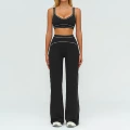 7028 bra + 7028-2 wide-leg pants—high-end black