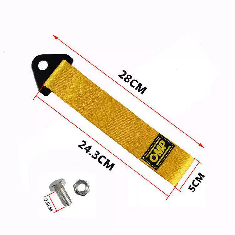 OMP cuerdas de remolque de automóviles modificadas gancho de seguridad delantero de la cuerda de guía delantero de remolque de automóviles con artículos decorativos de correa flotante