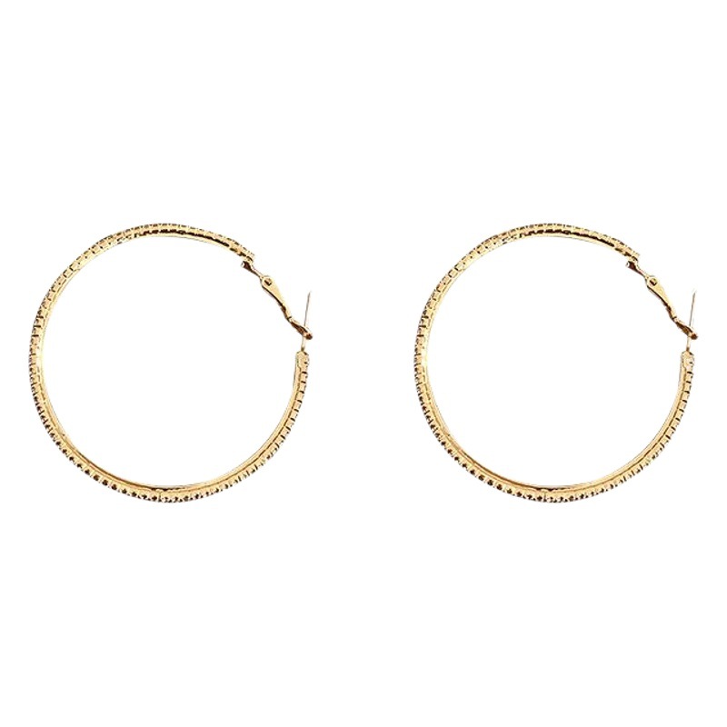 Aguja de plata, anillo grande de diamantes exagerado europeo y americano, pendientes de temperamento de moda, cara, pendientes de personalidad fina, pendientes al por mayor