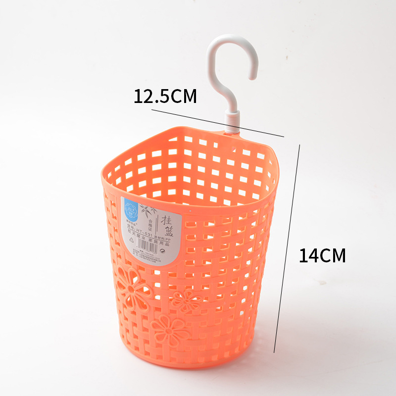 Cesta tejida cesta colgante baño pequeña cesta de noche cesta colgante de noche cesta de plástico cocina rack de almacenamiento gancho de pared
