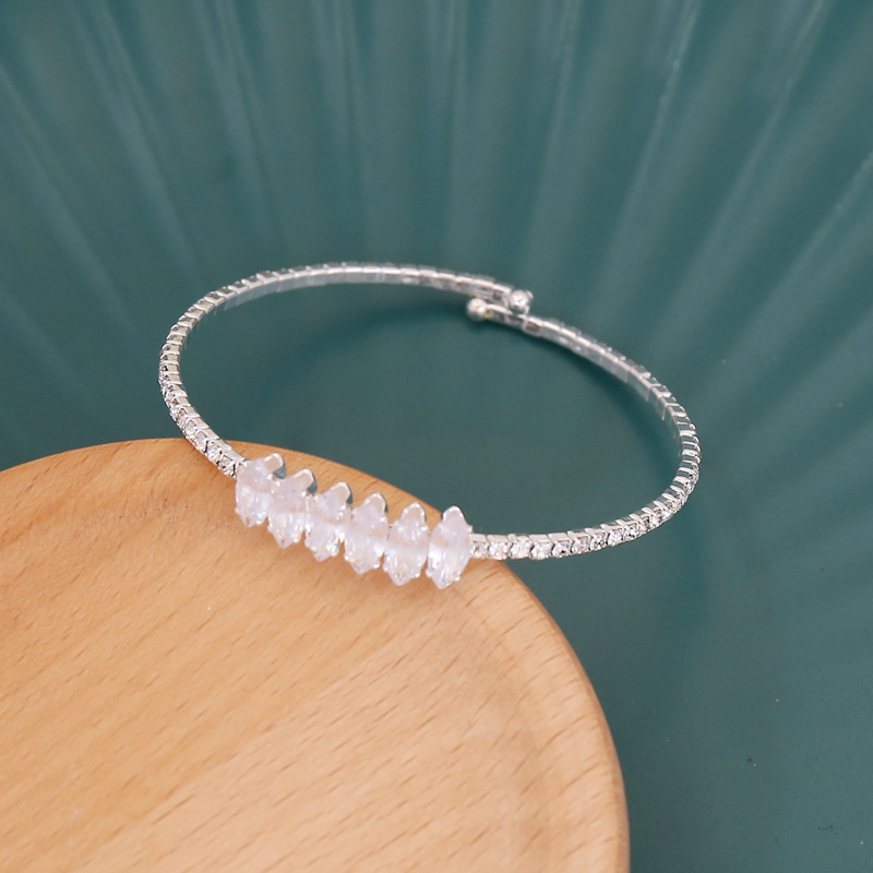 Cross-Border New Arrival Fully Jeweled Loving Heart Five-Pointed Star Elastic Bracelet Female Person