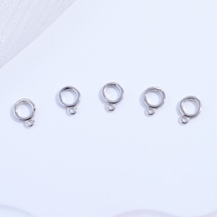 S925 Sterling Silver Glossy Color-Preserving Round Buckle DIY Handmade Beaded Rough Large Hole with Hanging Pearl Necklace Buckle Sk100