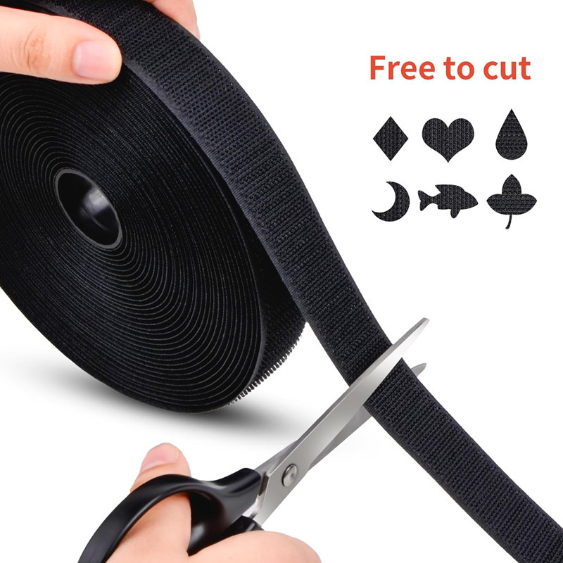 批发黑色尼龙魔术贴箱包车缝普通魔术贴服装袖扣尼龙高周波魔术贴