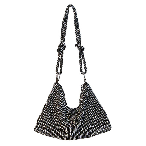Factory direct sales cross-border new style knotted rhinestone full diamond dinner bag handmade diamond armpit bag banquet handbag for women