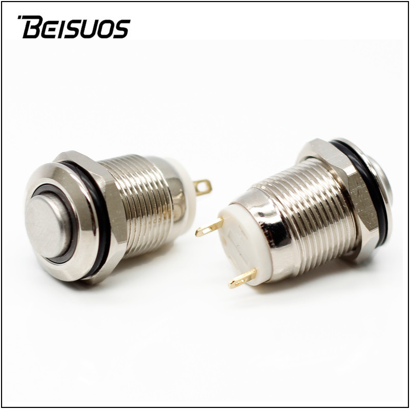 12金属防水按钮开关自复位按键开关自锁高头平头电源启动点动开关