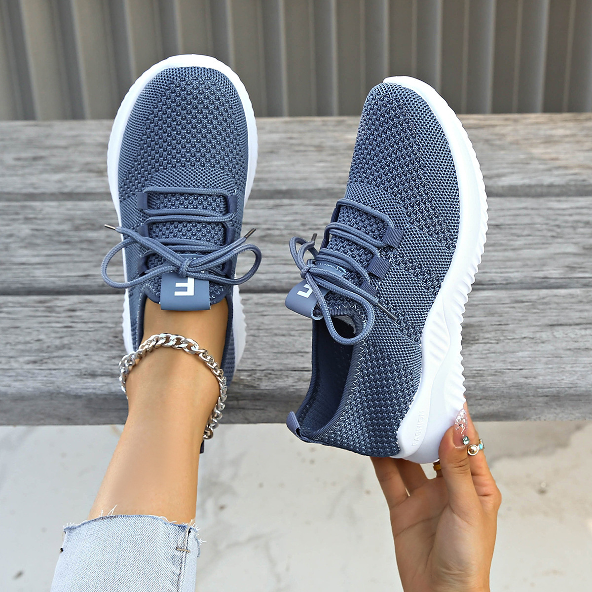 Shoes for Women Autum New Casual Running Shoes Export Women's Shoes Shoes Mesh Breathable Flats Soft Sole Sports Shoes
