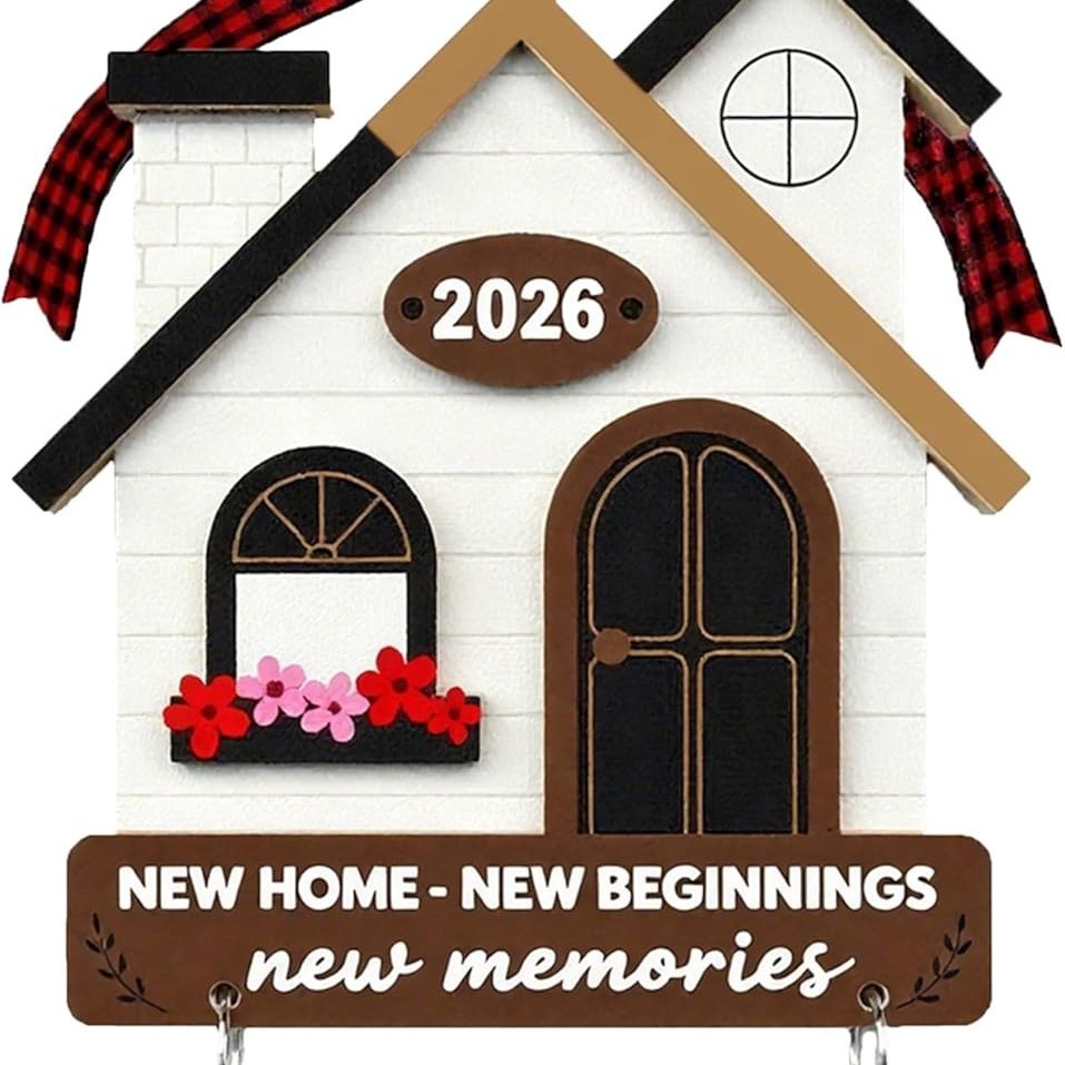 Decoración colgante 2026 nuevo mejor regalo de mudanza decoración de madera decoración para el hogar decoración del árbol de Navidad rojo