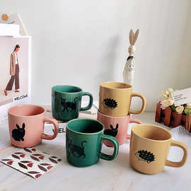 潮州库存批发可爱兔子陶瓷水杯高颜值马克杯咖啡杯家用创意早餐杯