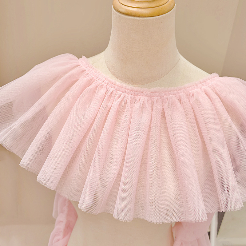 30cm Wide Pink Double-Layer Soft Mesh Pleated Dress with Extended Skirt and Tutu Skirt Curtain Lace Accessories