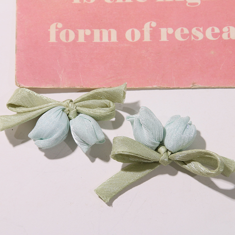 Brotes de flores coreanos simulados flores de tulipanes arco diy fresco clip de cabello cinta ropa falda accesorios clip de cabello