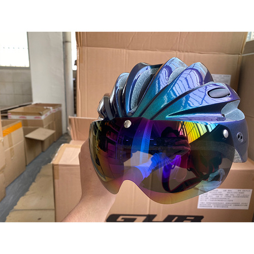GUB K80 Plus Mountain Bike Helmet Magnetic Transparent Lens Vibrant Yellow Night Vision Grey Glare