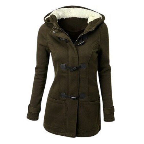 Alibaba.com Autumn/Winter New Plus Size Women's Hooded Sweatshirt with Cowhide Buttons Mid-length Fleece Sweatshirt for Women with Cowhide Buttons Out