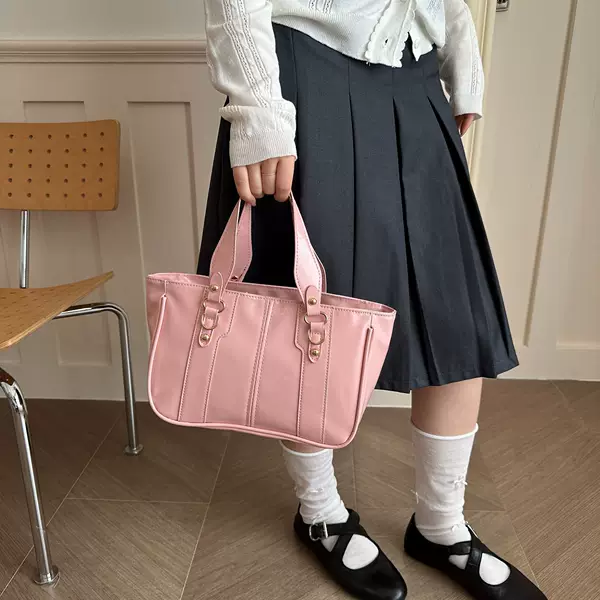 Korean-style niche large-capacity simple shoulder bag, 2026 spring new model, high-appearance commuter tote bag, underarm bag