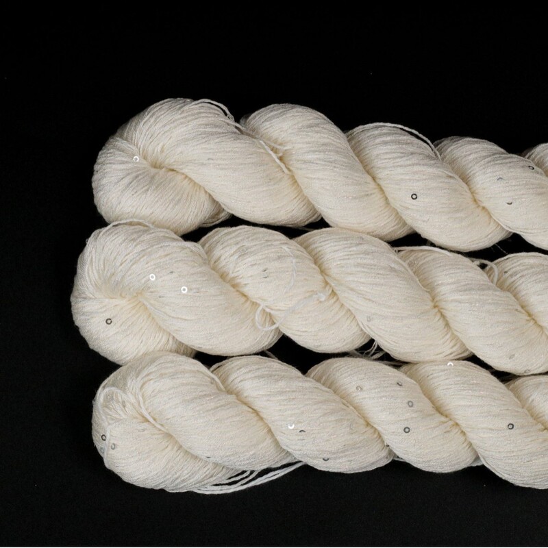 Caiqing* Lyocell shiny thread with sequins, hand-dyed yarn, special yarn for white woolen yarn, hand-dyed material