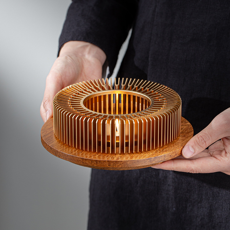 Al por mayor estufa de té caliente Luz de lujo té caliente Fabricante preservación del calor asado fruta flor té incienso quemador vino calentador mesa de té