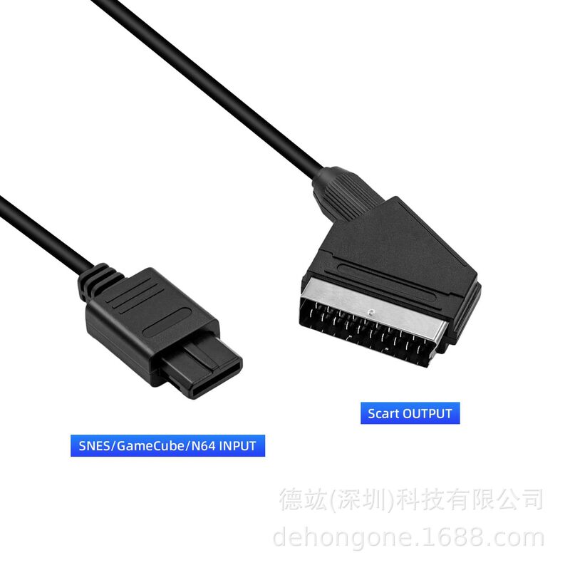 Suitable for Nintendo NGC SFC SNES Game Console Exchange SCART Cable Broom Cable 1.8m Suitable for Nintendo NGC SFC SNES Game Console Exchange SCART Cable Broom Cable 1.8m