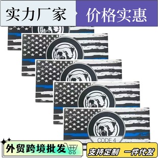 Cross-Border Cycling Equipment Blue Strip American Car Sticker Blue and Black American Flag Sticker Car Motorcycle Latte Art Sticker