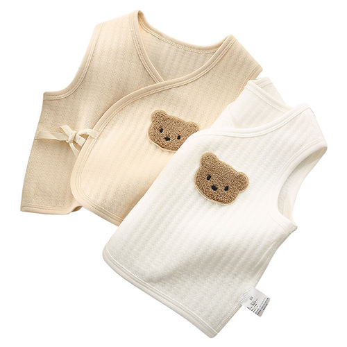 I Love Mom and Dad Autumn and Winter Baby Vest for Boys and Girls, Inner Wear Fleece Warm Newborn Belly Vest