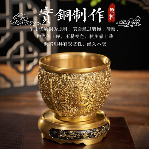Money cylinder brass rice cylinder cornucopia office brass products treasure cylinder decoration crafts ornaments