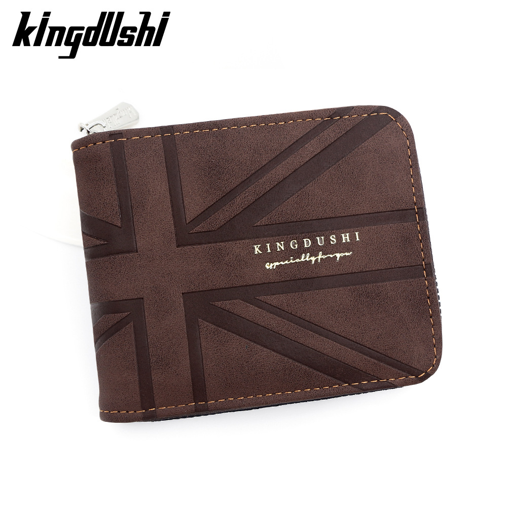 Europa y los Estados Unidos retro estilo de arroz para hombres cartera corta de gran capacidad brazalete bisagra bolso de cambio multi-tarjeta cartera mayorista