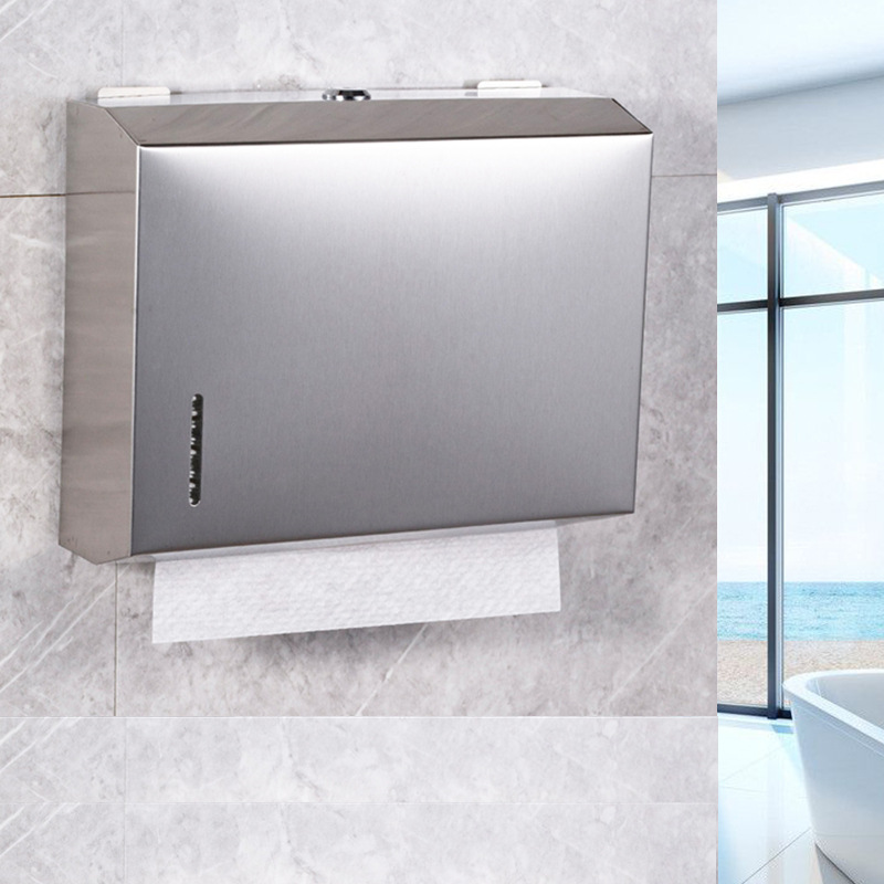 Dispensador de pañuelos cuadrado de acero inoxidable 304 para baño público