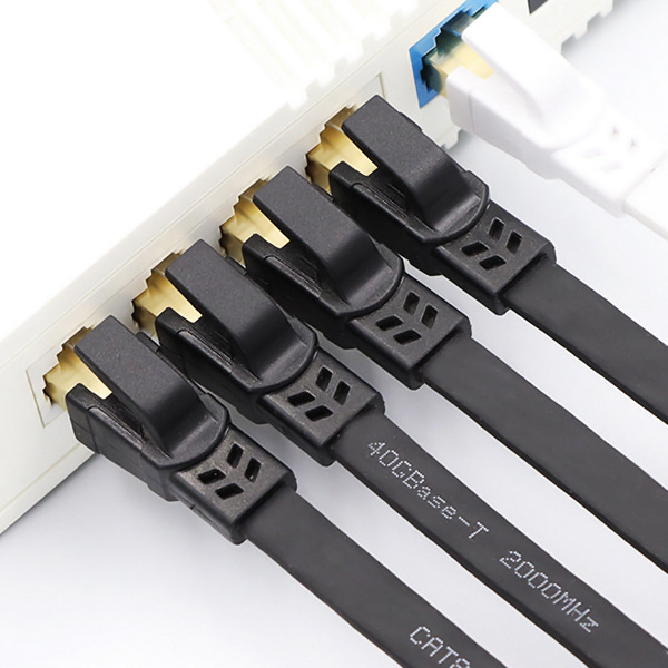 CAT8 Flat Ethernet Cable with 10G High-Speed Dual Shielding Pure Copper Computer Network Cable, RJ45 Data Center Connection Cord