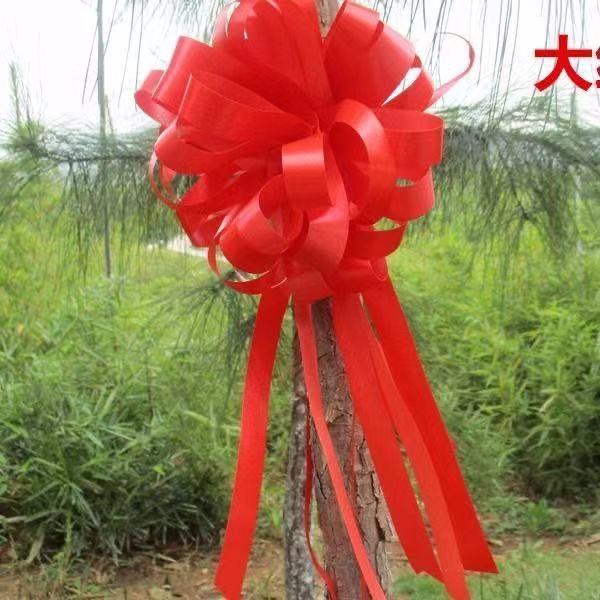 小号懒人拉花婚车花店用品批发包装材料蝴蝶结双色球形一盒10条