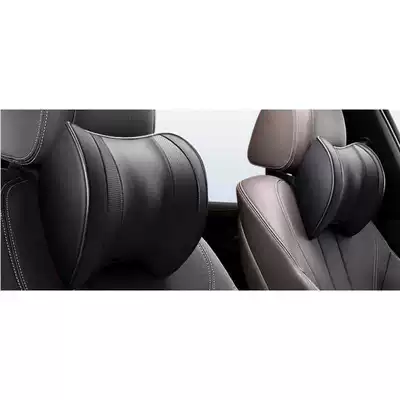 Car headrest, neck pillow, cushion, car pillow, in-car neck pillow, car accessories, memory foam lumbar support, headrest, backrest (Waist support) - 1-pair-of-black-leather-memory-foam-headrests-universal