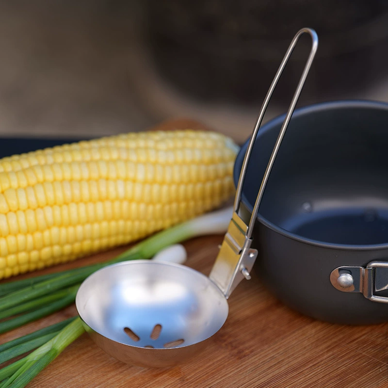 Travel handheld tableware stainless steel for camping, foldable set