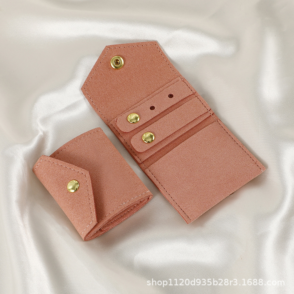 Spot microfibra portátil multifuncional mini joyería rollo de joyería pendiente anillo pendiente collar bolsa de protección de almacenamiento