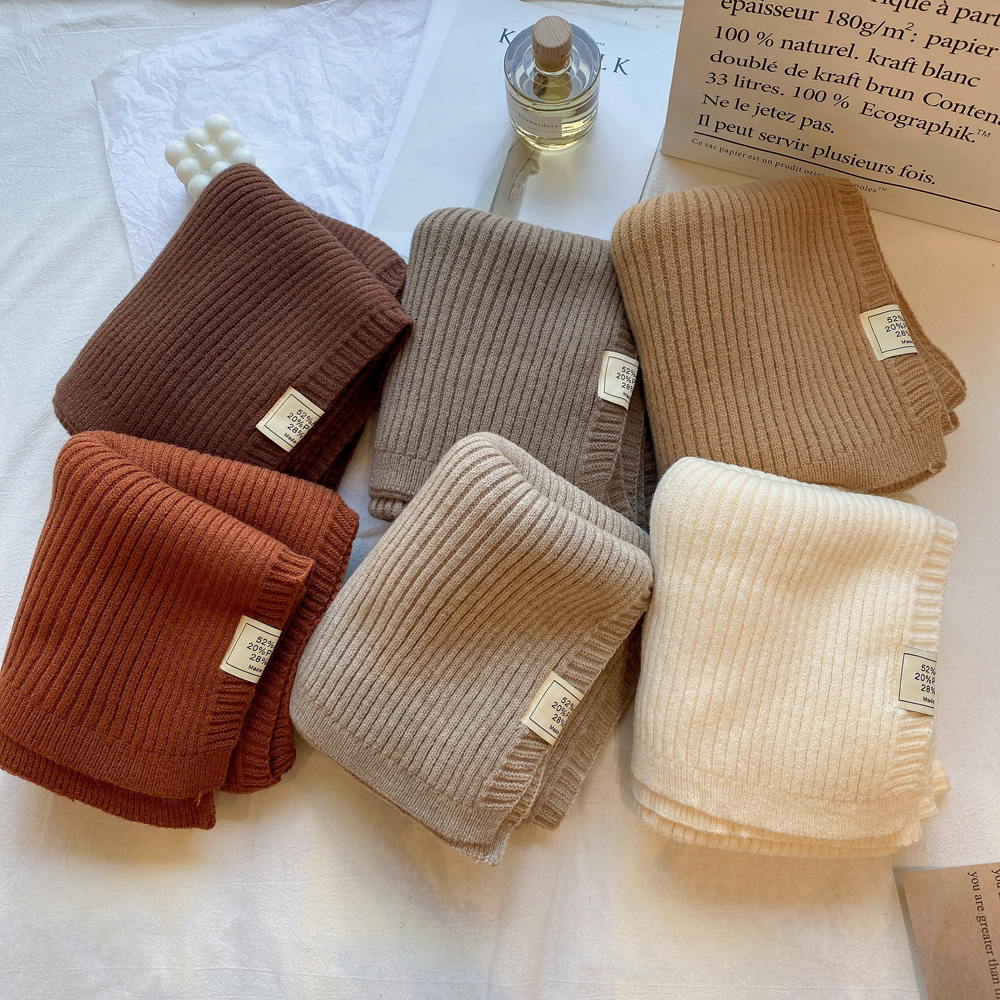 Autunno inverno tinta unita piccolo per la nuova versione coreana da donna, semplice versatile, calda protezione per il collo, sensazione di fascia alta_voghion.com