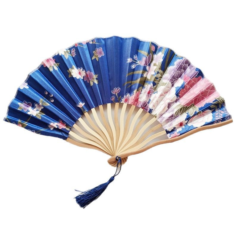 Ventilador de dragón de satén transfronterizo S fan de hueso ventilador de mujer pequeño ventilador cheongsam en stock lote mixto