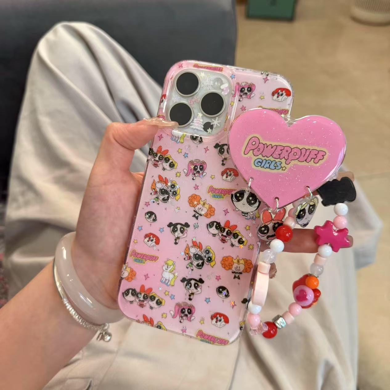 Niña de dibujos animados brillo niña apta iphone16ProMax soporte 15 funda para teléfono móvil Apple 14 cadena 13