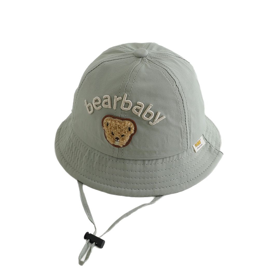 Sombrero de bebé primavera y otoño sombrero pescador sombrero oso pequeño sombrero de verano delgado sombrero de bisel grande sombrero de protección solar para hombres y mujeres