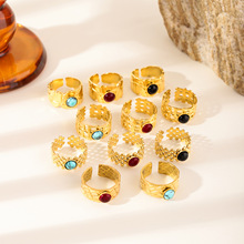 新品做旧复古不锈钢戒指女防掉色跨境热卖哥特风极简小众设计戒指