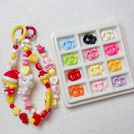 小号亚克力烤漆波浪珠隔珠散珠串珠手工diy手机链包挂材料饰品配