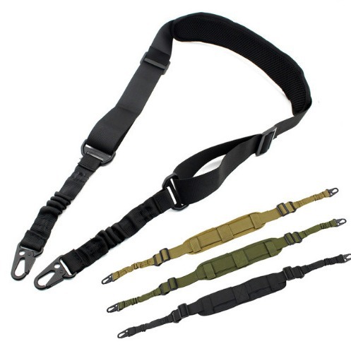 战术户外狩猎软肩可调节两点水弹枪安全绳 战术枪绳 两点枪绳