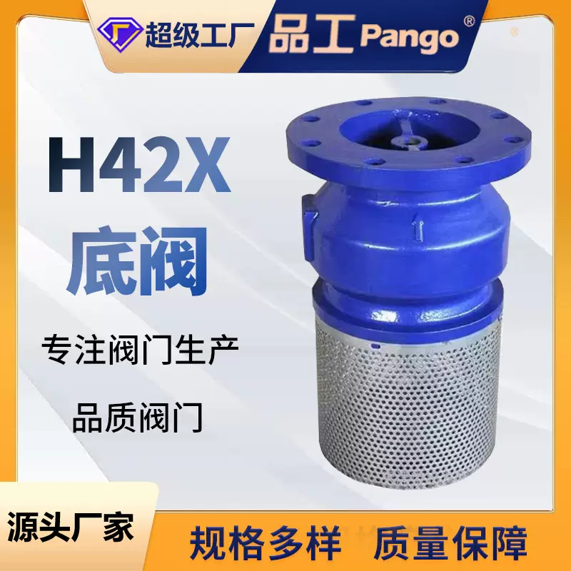 H42X-16Q底阀球墨铸铁材质不锈钢滤网 水泵止回阀门DN50-400
