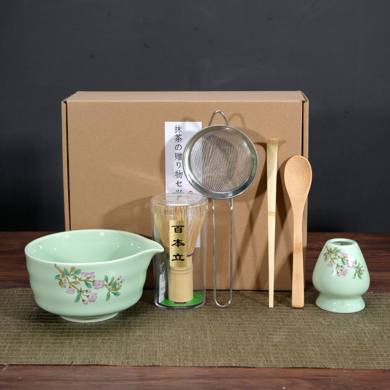 Japonés Matcha tazón Matcha túnica canción té herramientas de pedido taza de té de cerámica taza de té mezclador Matcha cepillo taza de té