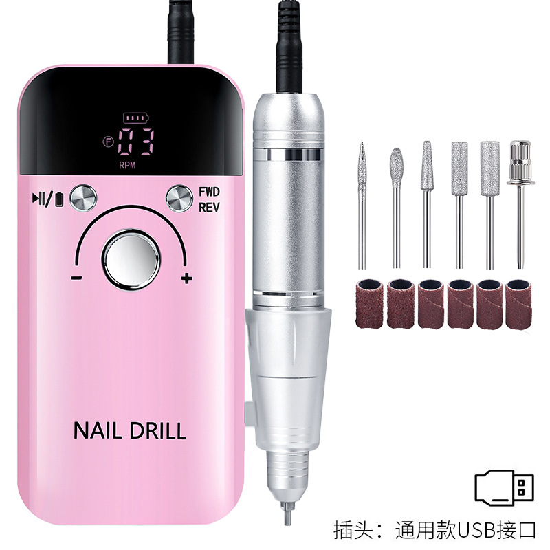 Lijadoras transfronterizas Despejadoras profesionales de uñas Lijadoras domésticas portátiles Herramientas de manicura de uñas Lijadoras sin escobillas