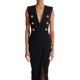 Foreign trade new sleeveless deep V high waist dress pleated irregular slit TIK TOK explosion evening dress