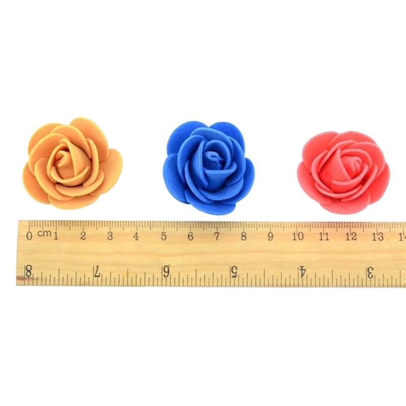 Factory direct pe simulation 3.5cm foam flower DIY bear accessories rose flower head wedding fake wreath wholesale