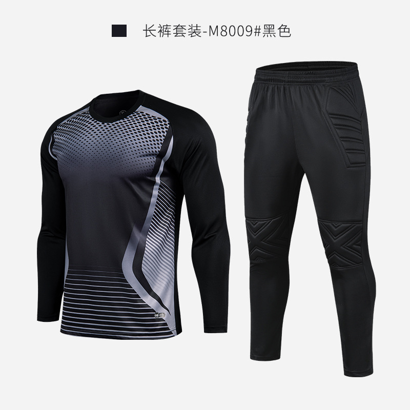 Portero de fútbol ropa traje de los hombres adultos puerta uniforme niños de manga larga pórtico ropa equipo de fútbol Número de impresión