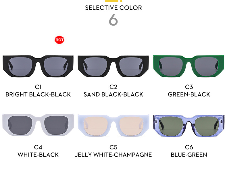 Moda Color Sólido C.a. Cuadrado Fotograma Completo Gafas De Sol Hombre display picture 2