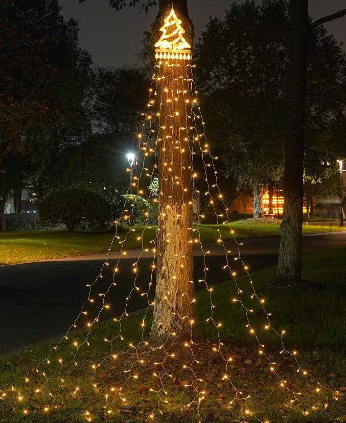 Transfronteriza estrella de cinco puntas cascada luz de color mágico luz LED tira de hielo luz agua LUZ DE Navidad patio diseño luz decorativa