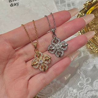 四叶花金刚杵项链女轻奢小众高级感设计款吊坠配饰锁骨链女士饰品
